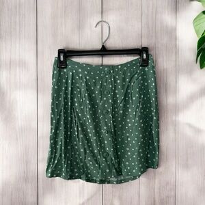 Aeropostale Dark Green Button Front Floral Skirt size Small.